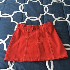 Calvin Klein Red Jean Skirt